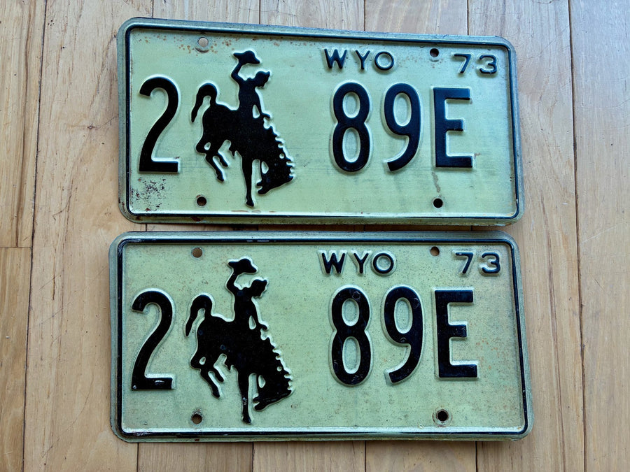 1973 Pair of Wyoming License Plates