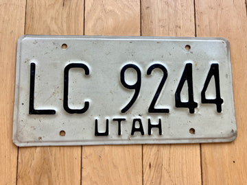 1980s Utah License Plate