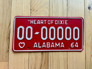 1964 Alabama Sample License Plate