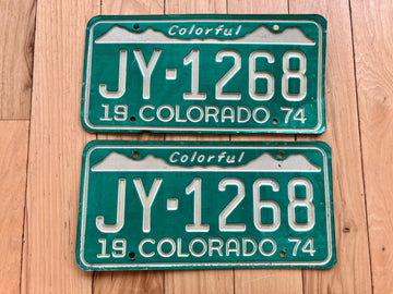 Pair of 1974 Colorado License Plates