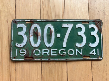 1941 Oregon License Plate