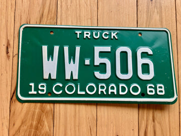 1968 Colorado Truck License Plate