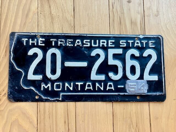 1954 Montana Prison Made License Plate