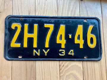 1934 New York License Plate
