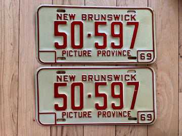 Pair of 1969 New Brunswick License Plates