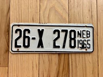 1965 Nebraska Farm Trailer License Plate