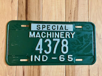 1965 Indiana Special Machinery License Plate