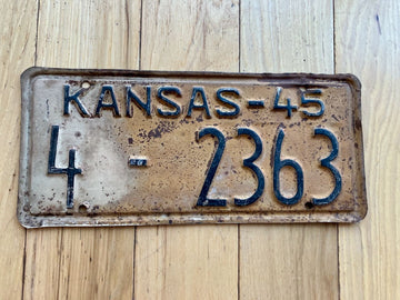 1945 Kansas License Plate