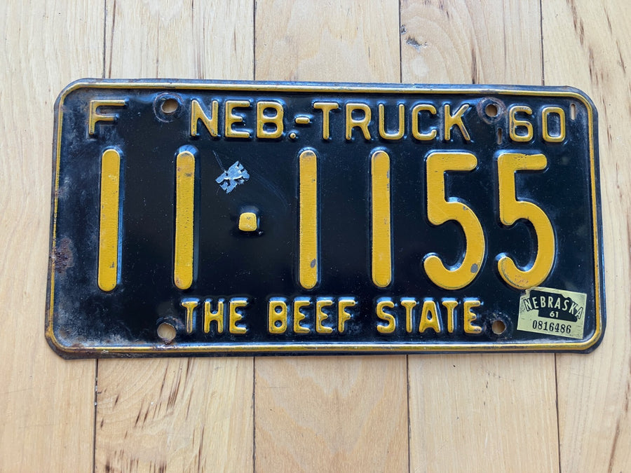 1960 Nebraska Farm Truck License Plate