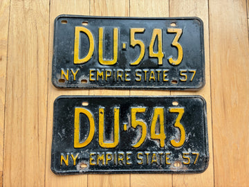 Pair of 1957 New York License Plates