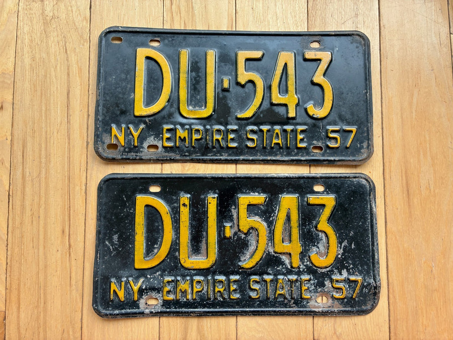 Pair of 1957 New York License Plates