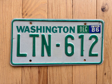 1986 Washington State License Plate (Check With DOL First For YOM)