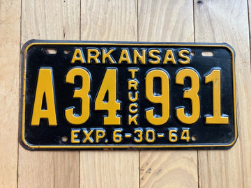 1964 Arkansas Truck License Plate