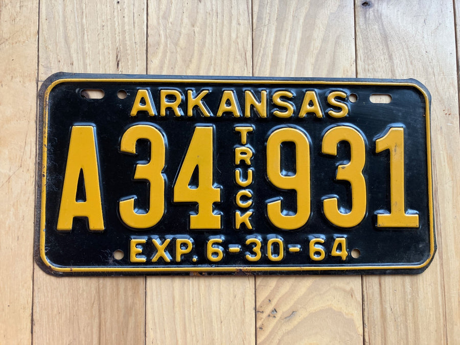 1964 Arkansas Truck License Plate
