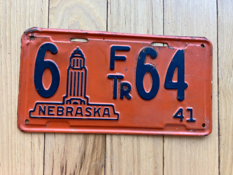 1941 Nebraska Farm Trailer License Plate