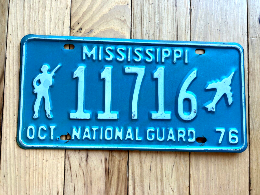 1976 Mississippi National Guard License Plate