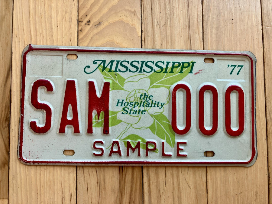 1977 Mississippi Sample License Plate