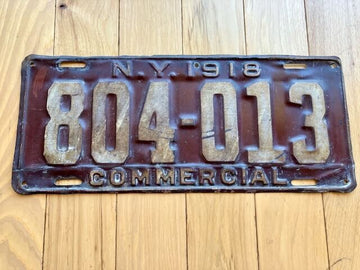 1918 New York Commercial License Plate