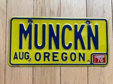 1976 Oregon Vanity License Plate - MUNCKN