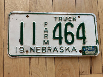 1964 Nebraska Farm Truck License Plate