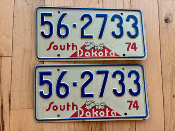 Pair of 1974 South Dakota License Plates
