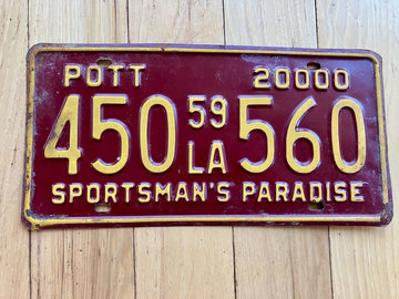 1959 Louisiana POTT License Plate