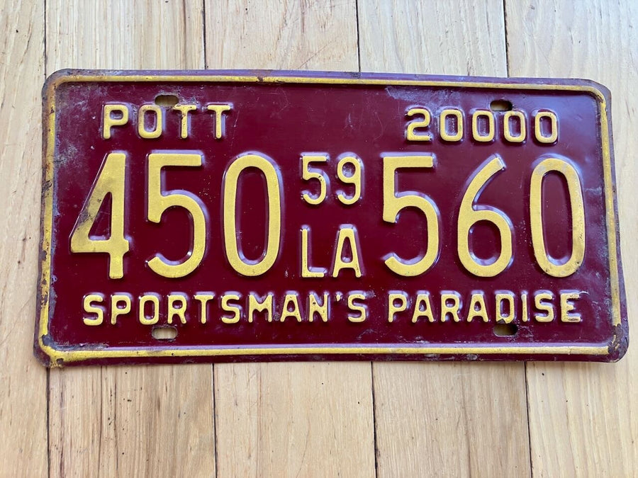 1959 Louisiana POTT License Plate