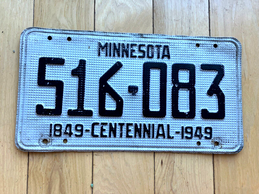 1949 Minnesota  Centennial License Plate
