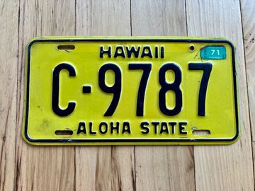 1971 Hawaii Aloha State License Plate