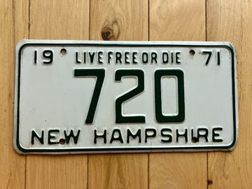 1971 New Hampshire License Plate