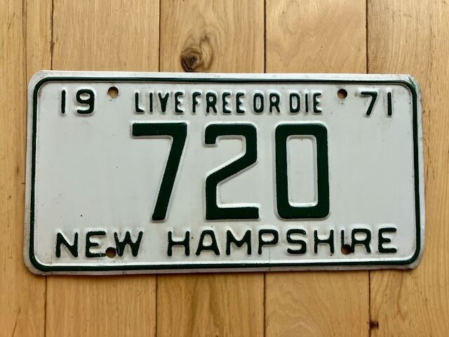 1971 New Hampshire License Plate