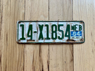 1964 Nebraska Farm Trailer License Plate