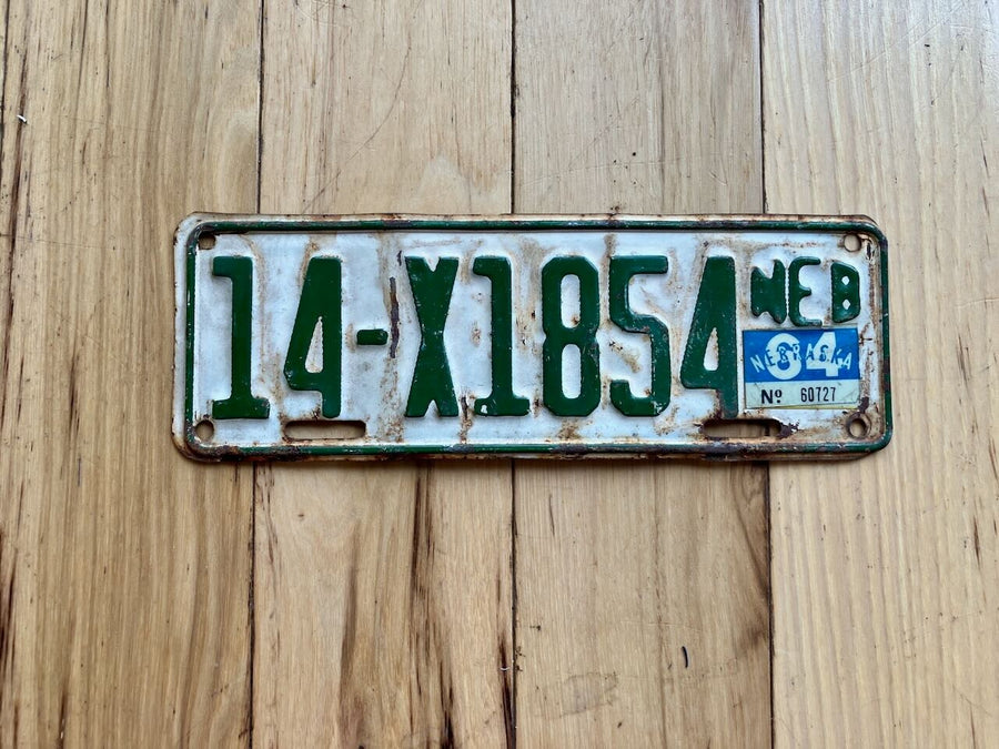 1964 Nebraska Farm Trailer License Plate