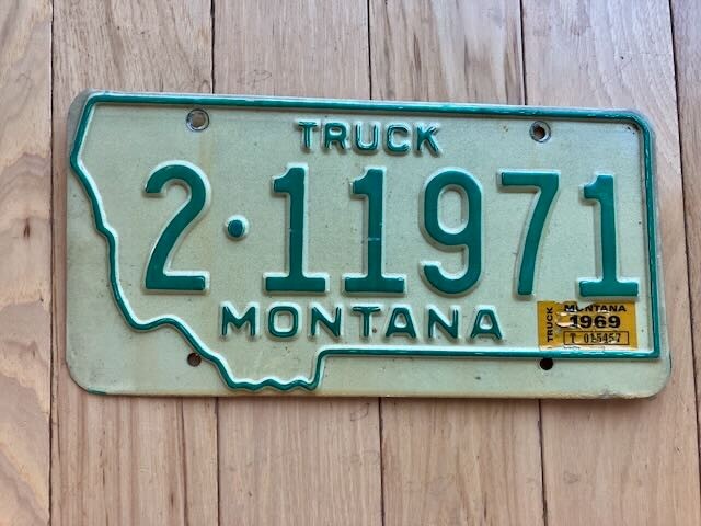 1969 Montana Truck License Plate
