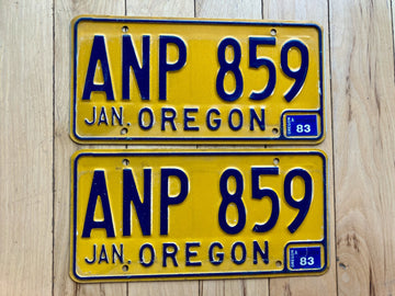 Pair of 1983 Oregon License Plates