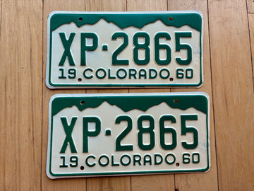 Pair of 1960 Colorado License Plates