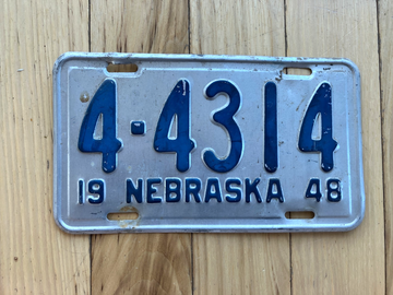 1948 Nebraska License Plate