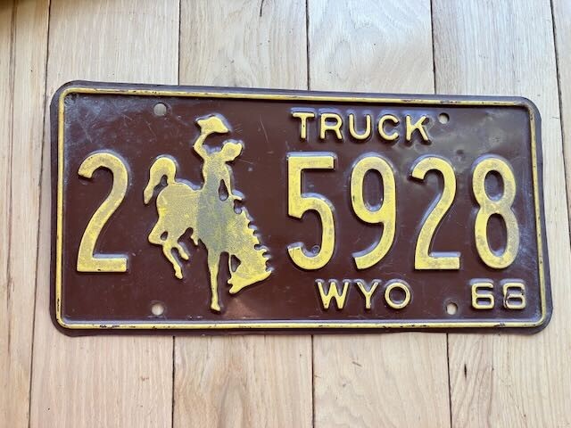 1968 Wyoming Truck License Plate