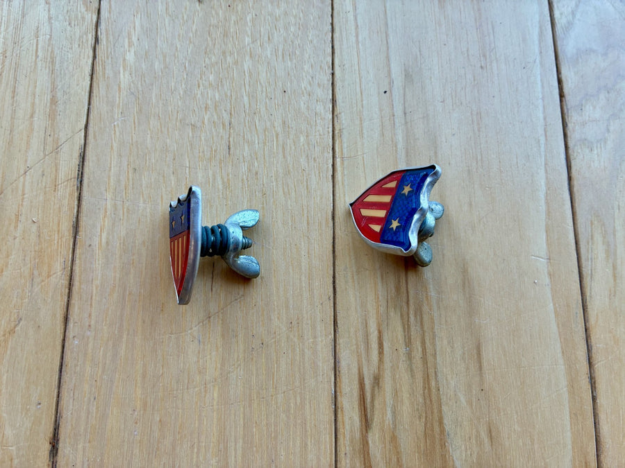 1950s Kastar Reflective Flag/Shield License Plate Bolts