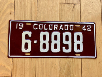 1942 Colorado Repainted License Plate