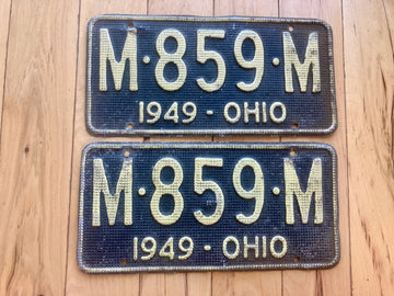Pair of 1949 Ohio License Plates