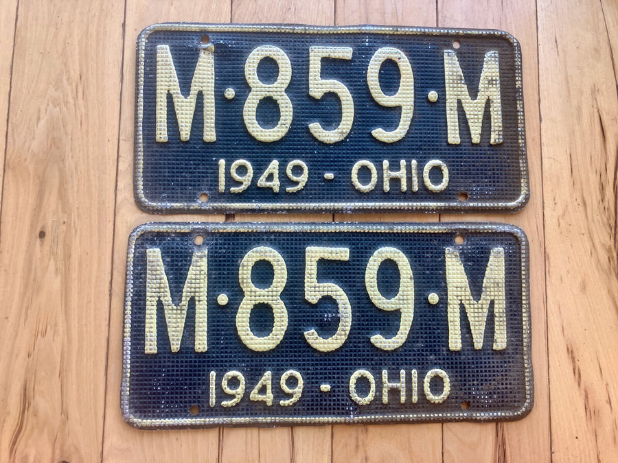 Pair of 1949 Ohio License Plates