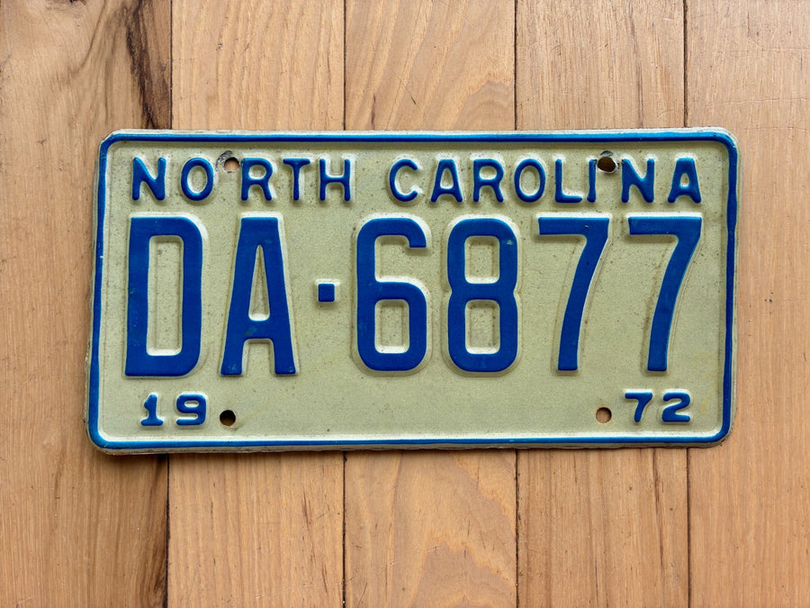 1972 North Carolina License Plate