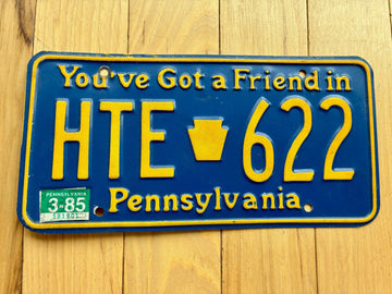 1985 Pennsylvania You've Got a Friend License Plate