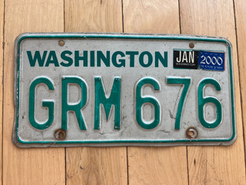 1983 Base Washington State License Plate W/ 2000 Tab