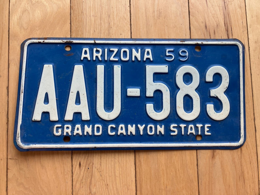 1959 Arizona License Plate - MVD YOM Clear