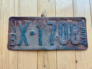 1924 New Brunswick License Plate