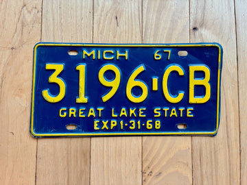 1967 Michigan License Plate