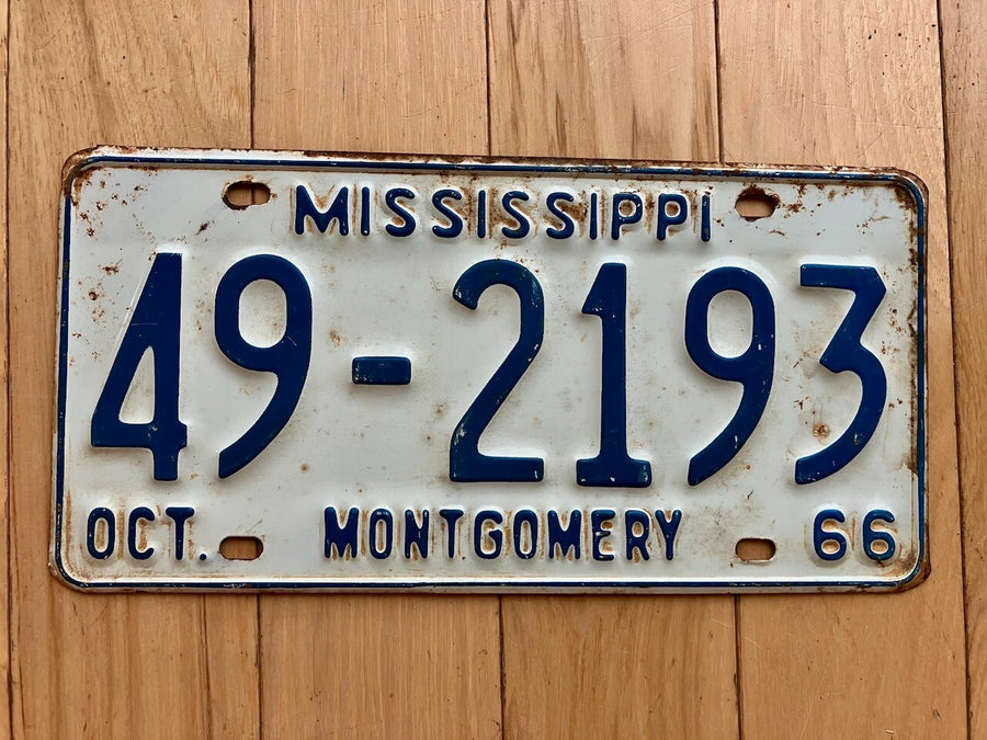 1966 Mississippi Montgomery County License Plate