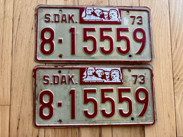 Pair Of 1973 South Dakota License Plates